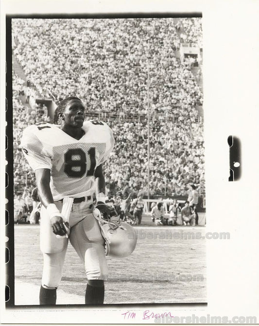 1980s Tim Brown Heisman Trophy Winner in Notre Dame Uniform TYPE I original photo