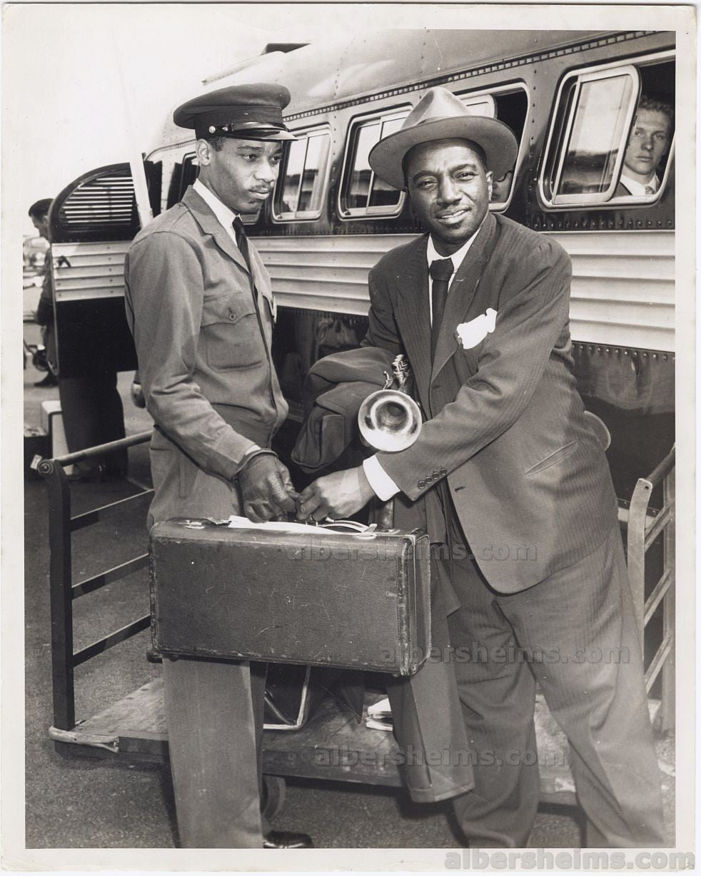 Hot Lips Page at Idlewild NYC 1949 Tour Bus Original Silver Gelatin TYPE I original Photo by Popsie
