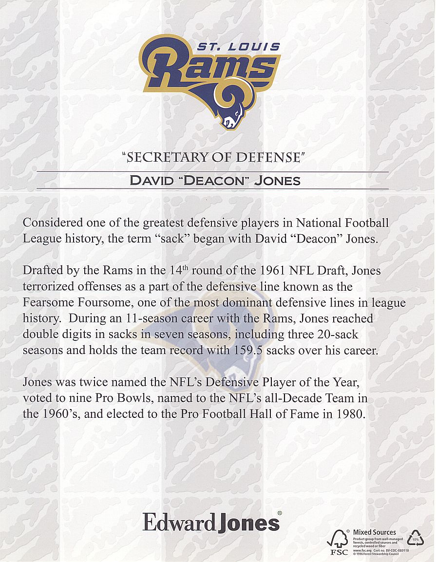 Deacon Jones L.A. Rams Signed AUTO 8X10 Lisa Ober Painting Photo Pro Football HOF