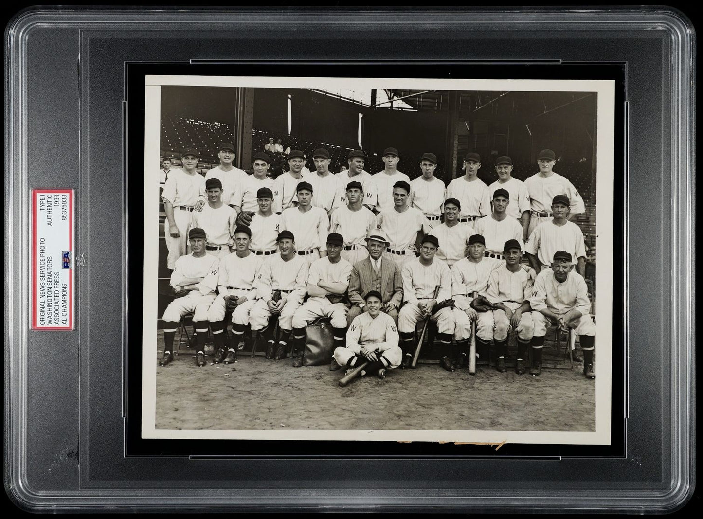 1933 Washington Senators A.L. Champions Team /w MOE BERG Original TYPE I Photo PSA/DNA