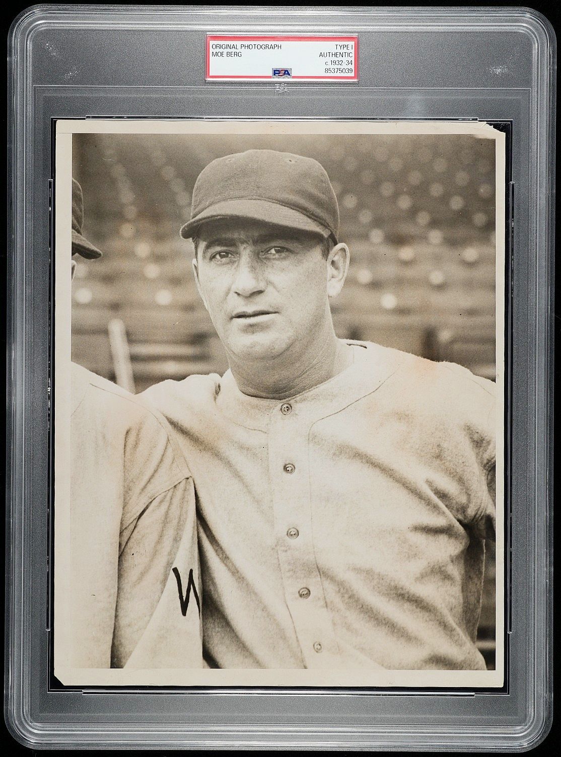 MOE BERG 1932-34 Washington Senators Catcher & WW II Spy Original TYPE I Photo PSA/DNA