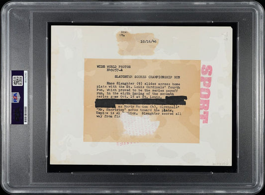 Enos Slaughter's "Mad Dash Home" 1946 World Series Original TYPE I Photo PSA/DNA