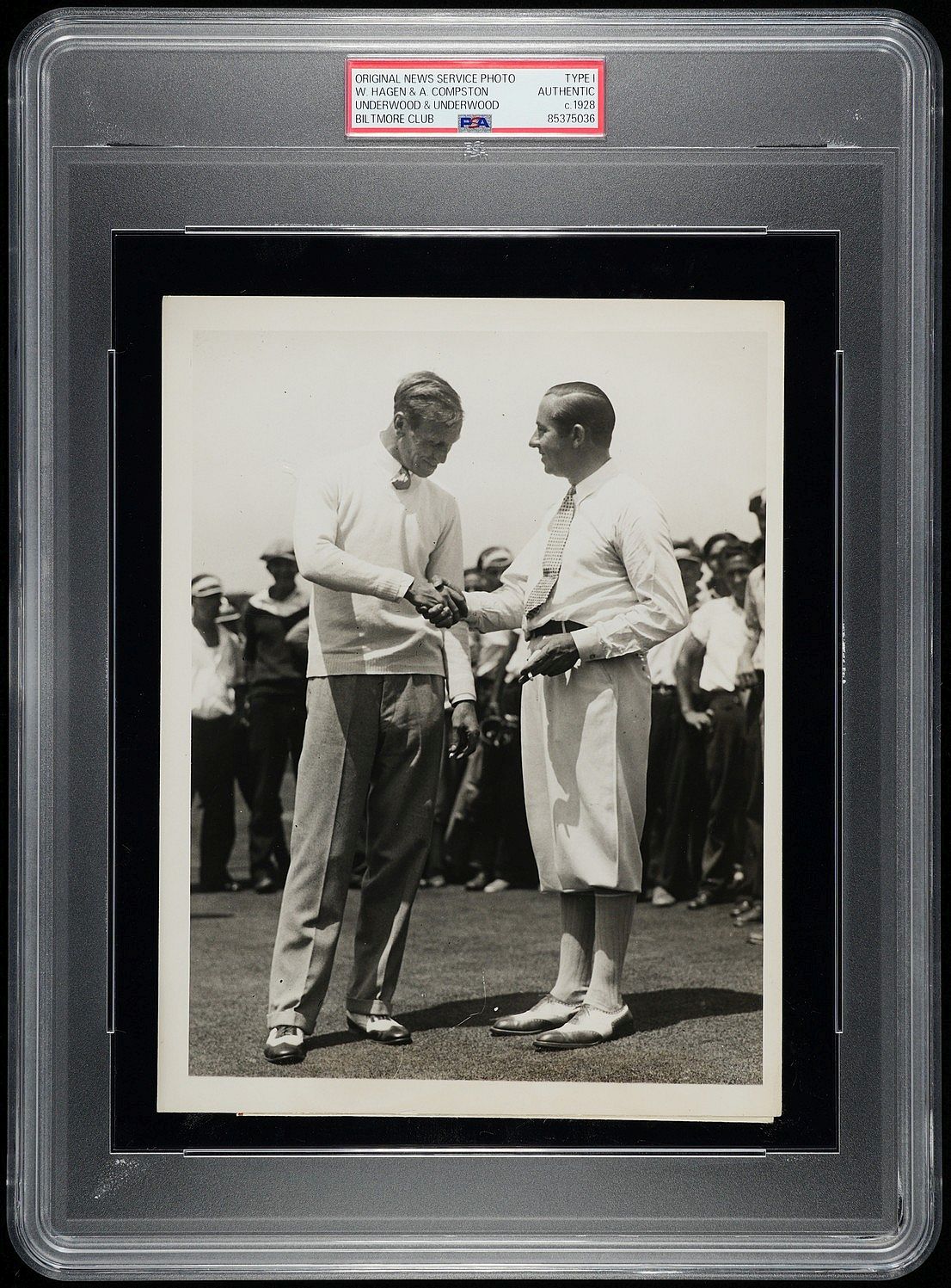 1928 Walter Hagen Golf Legend Defeats Archie Compston in 72 Hole Match Original TYPE I Photo PSA/DNA