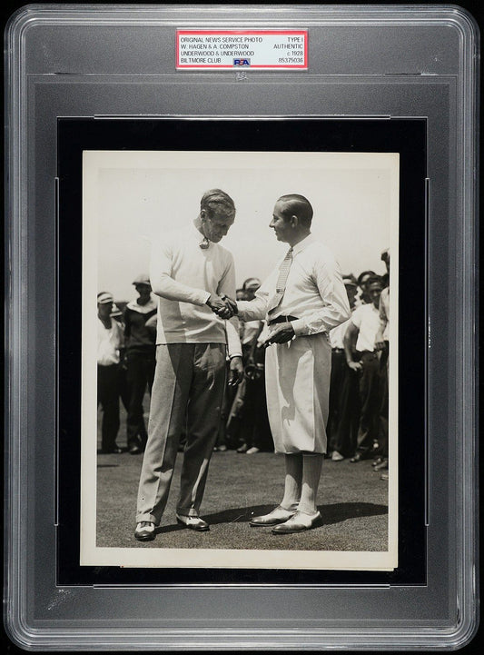 1928 Walter Hagen Golf Legend Defeats Archie Compston in 72 Hole Match Original TYPE I Photo PSA/DNA