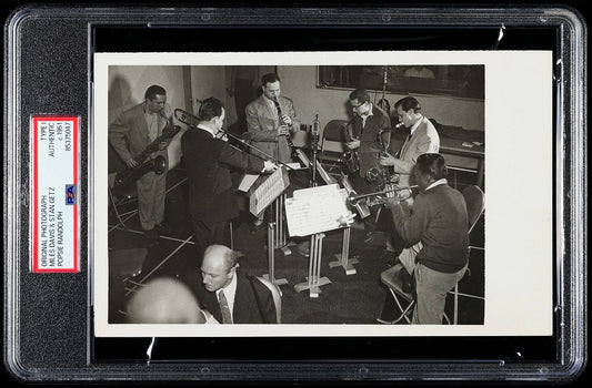 Miles Davis & Stan Getz 1951 Recording Session Popsie Original TYPE I Photo PSA/DNA