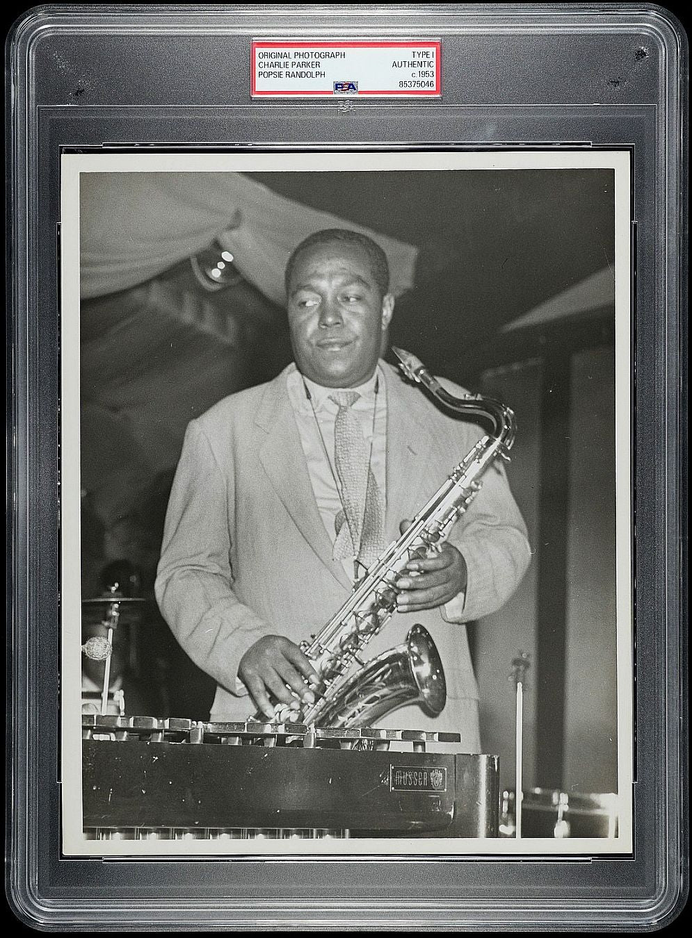 Charlie Parker 1953 at Bandbox Jazz Club NYC Silver Gelatin Popsie Original TYPE I Photo PSA/DNA