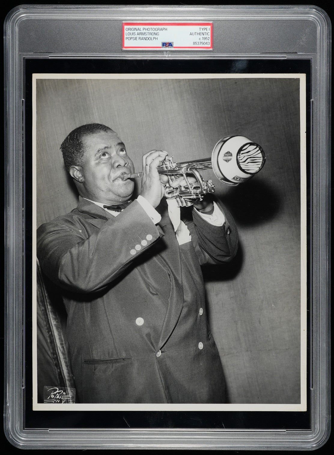 Louis Armstrong 1952 at the Paramount Theater Silver Gelatin Original TYPE I Photo by Popsie PSA/DNA