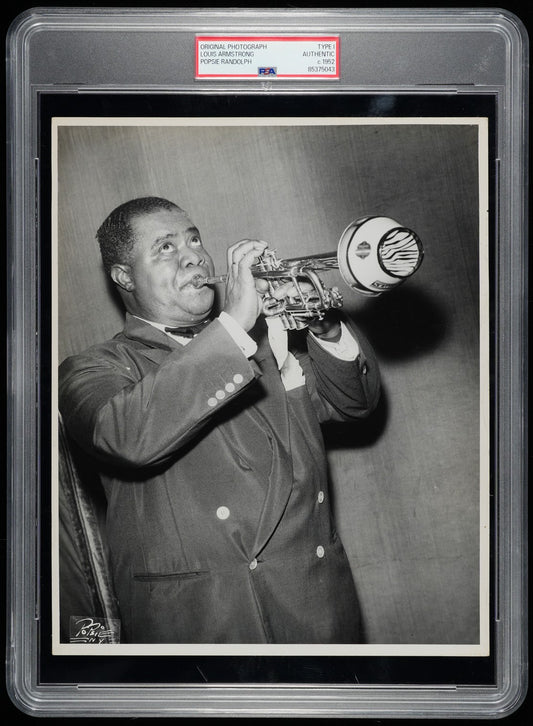 Louis Armstrong 1952 at the Paramount Theater Silver Gelatin Original TYPE I Photo by Popsie PSA/DNA