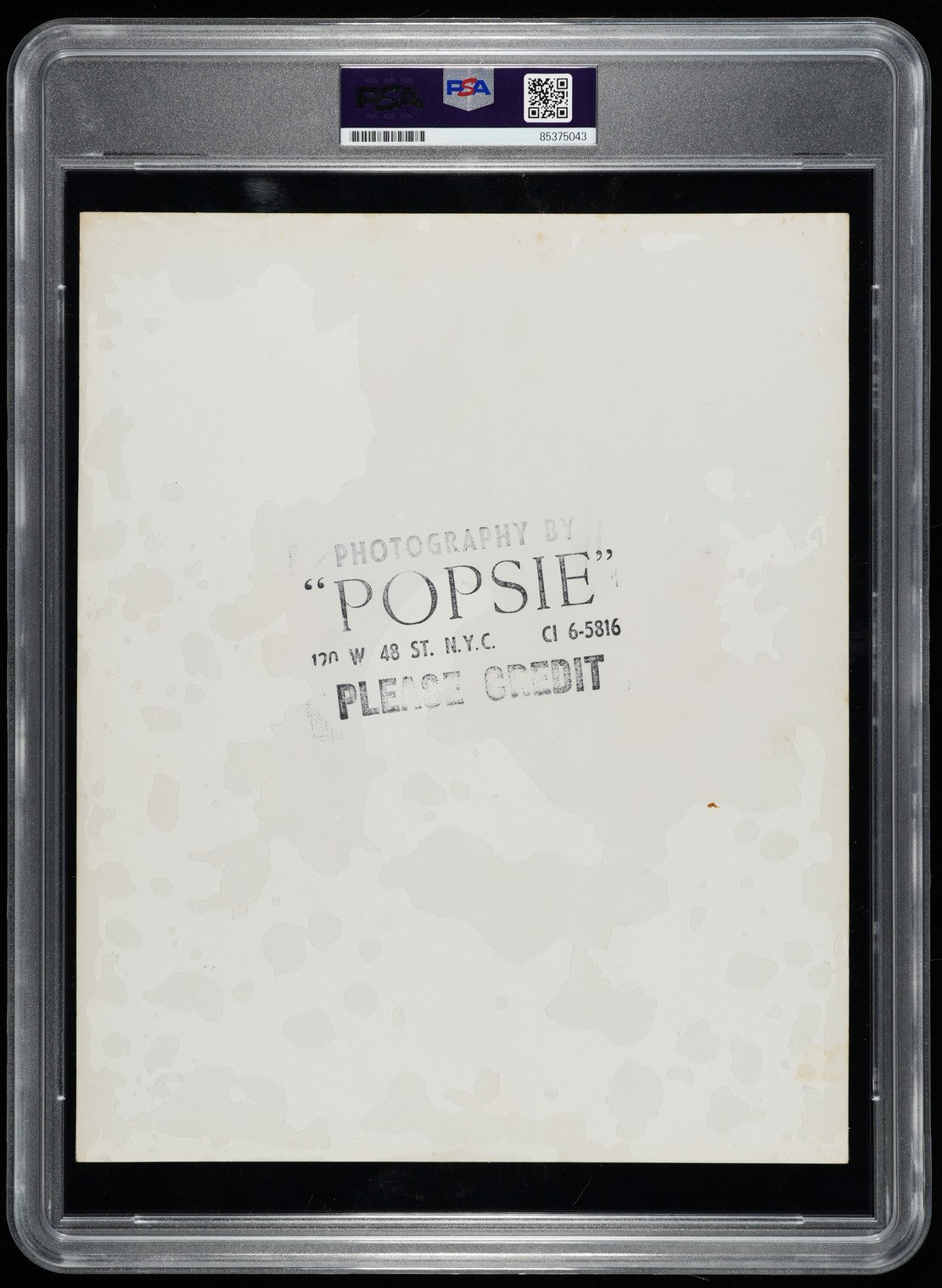 Louis Armstrong 1952 at the Paramount Theater Silver Gelatin Original TYPE I Photo by Popsie PSA/DNA