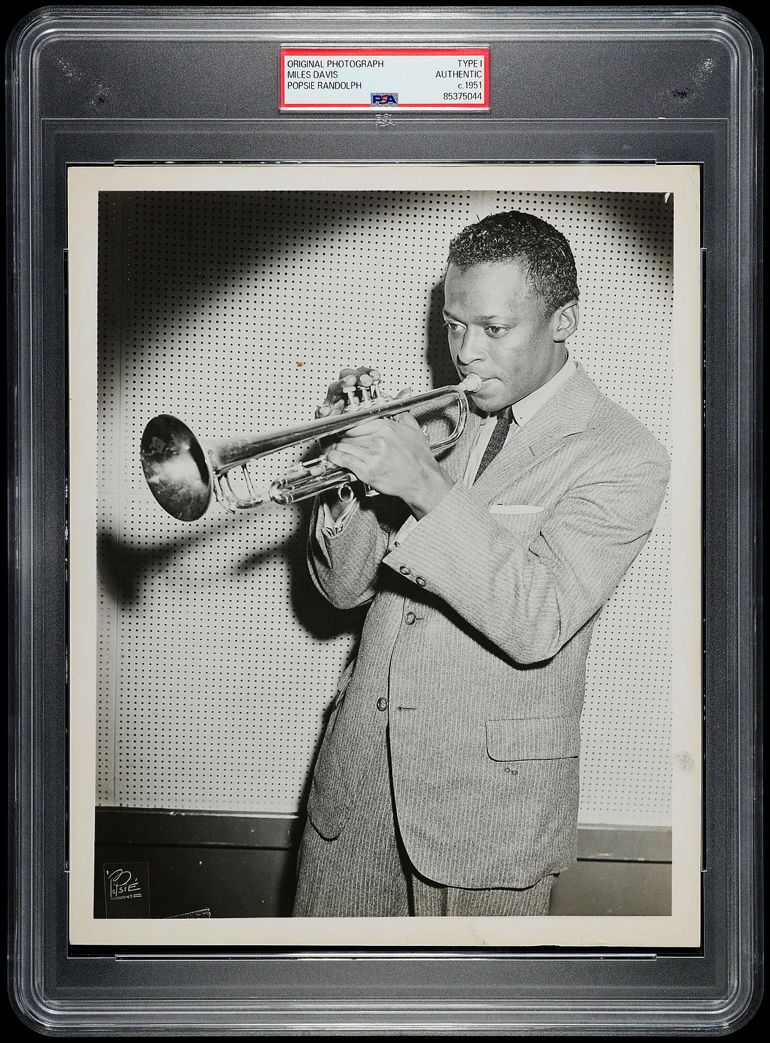 Miles Davis 1951 at Sounders Studio Silver Gelatin Original TYPE I Photo by Popsie PSA/DNA