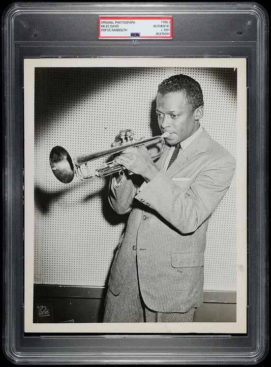 Miles Davis 1951 at Sounders Studio Silver Gelatin Original TYPE I Photo by Popsie PSA/DNA