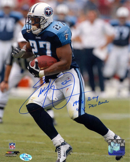 Eddie George Signed AUTO 8x10 Photo /w Great Inscriptions Titans NFL CSA Shows Holo & COA