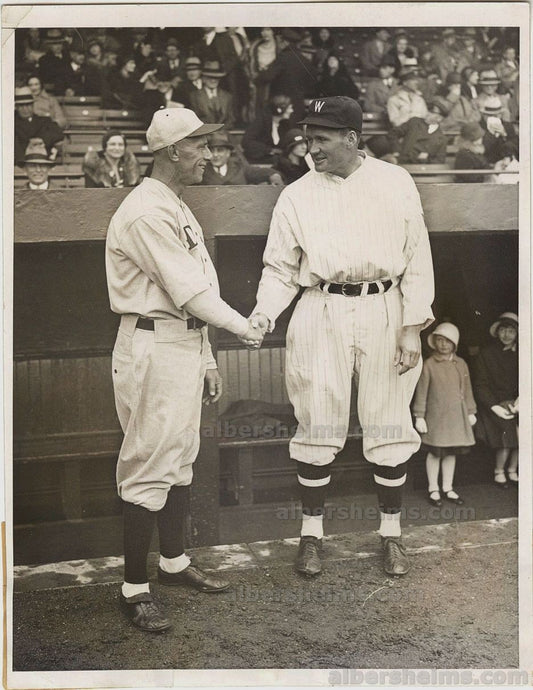 1932 Walter Johnson Washington Senators Opening Day /w Red Sox Shano Collins Original TYPE I Photo