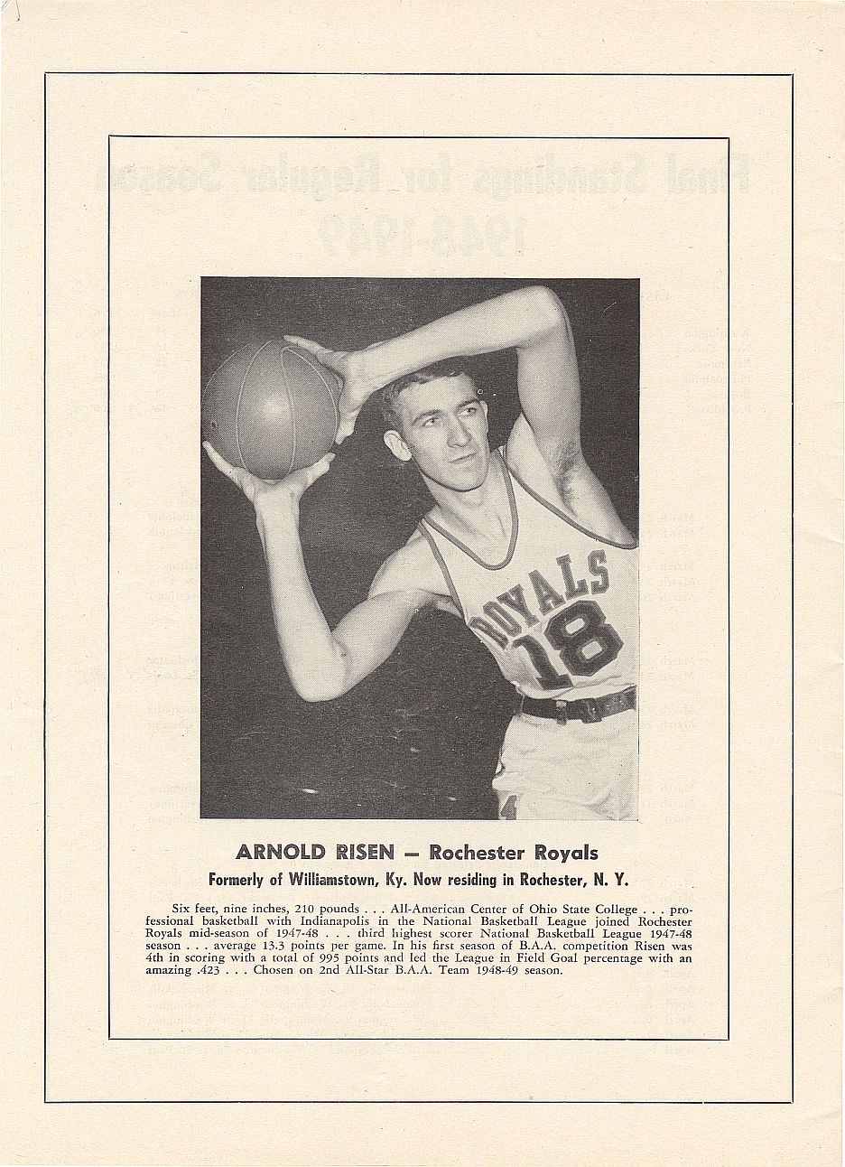 Harry Gallatin Signed AUTO November 5, 1949 - Tri-Cities Blackhawks Home opener vs. NY Knicks Basketball Program