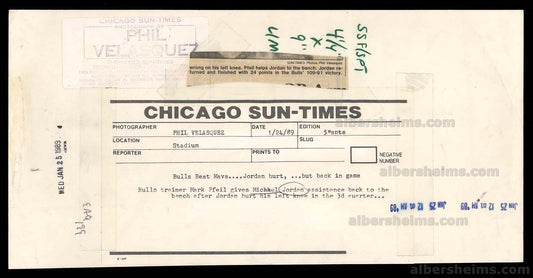 1989 Michael Jordan in Agony Oversized Original Type I Photo PSA/DNA LOA