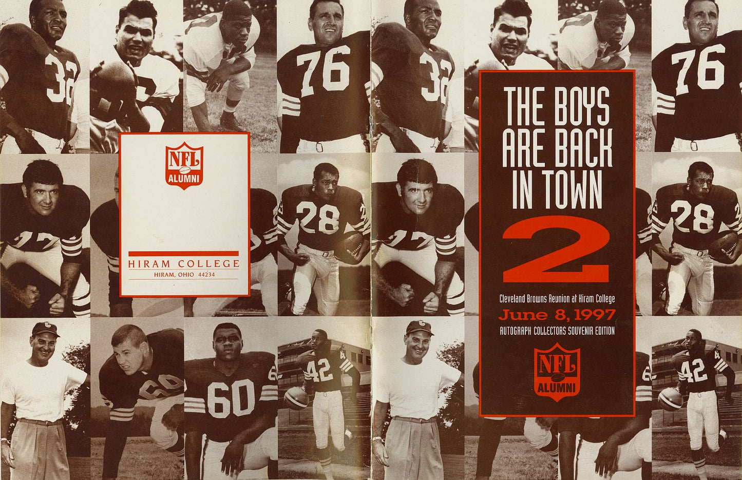 1997 Cleveland Browns Reunion Program Signed AUTO by 60 - Many Deceased