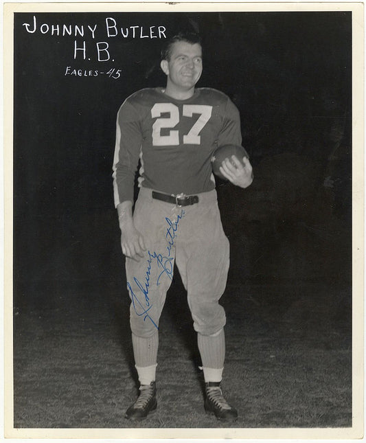 1945 Johnny Butler Signed AUTO original TYPE I Photo Steagles, Card-Pitt, Eagles D.1963
