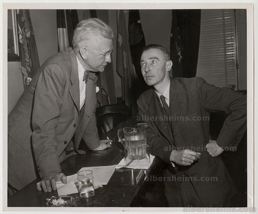 1949 Dr. J. Robert Oppenheimer Appearing Before "House Un-American Activities Committee" Original TYPE I Photo - HISTORIC
