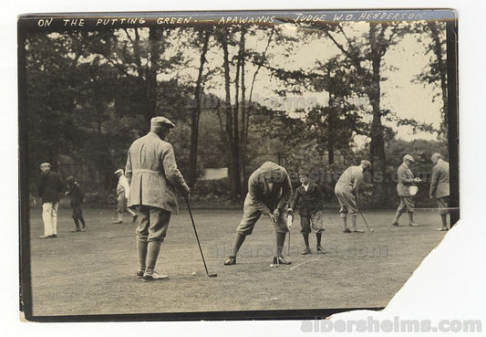 Golf Hall of Famer - Jerome Travers 1920s on the Putting Green at Apawanus Club in Rye, NY Original TYPE I Photo