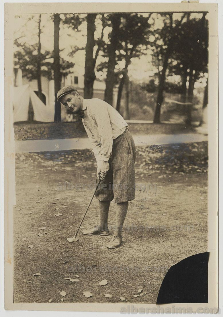 America's First Golf Legend - Jerome Travers circa 1905-09 Original TYPE I Photo