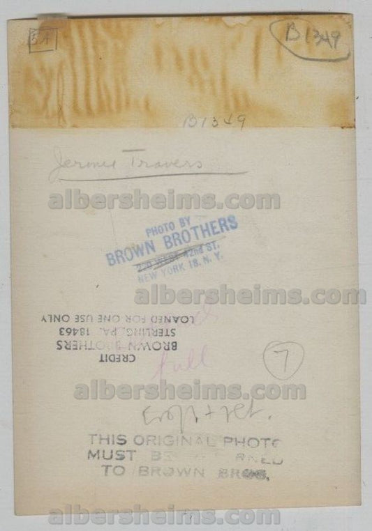 America's First Golf Legend - Jerome Travers circa 1905-09 Original TYPE I Photo