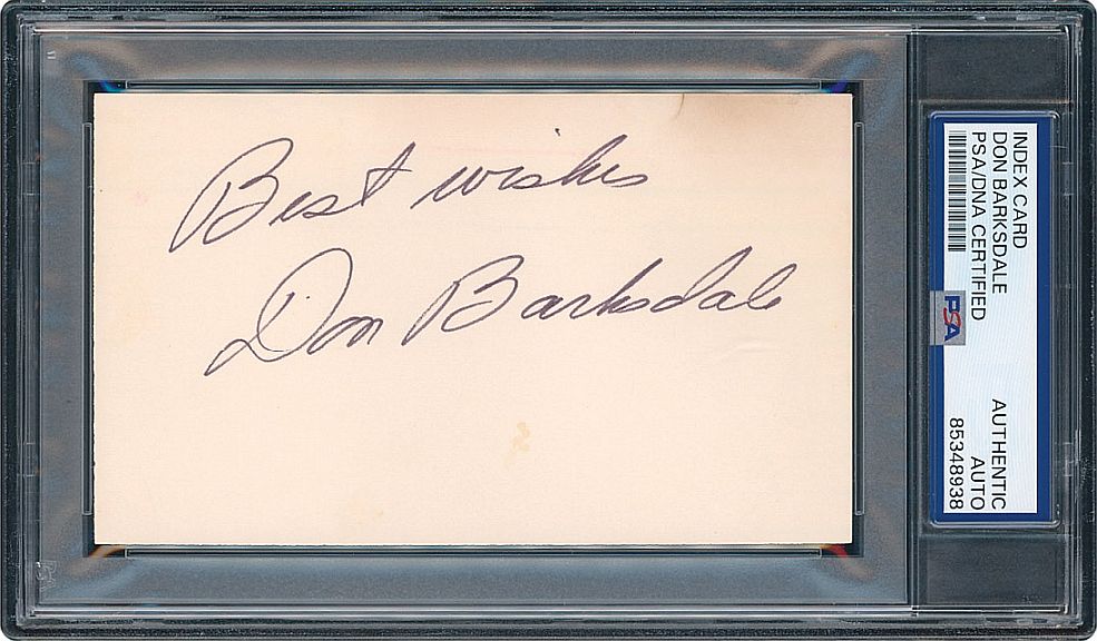 Don Barksdale 1st Black NBA All-Star 1948 Olympics HOF Signed AUTO 3x5 Index Card PSA/DNA