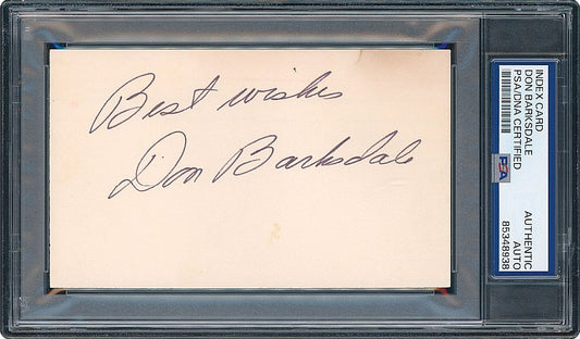 Don Barksdale 1st Black NBA All-Star 1948 Olympics HOF Signed AUTO 3x5 Index Card PSA/DNA