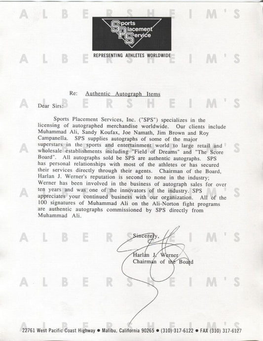 Muhammad Ali Signed AUTO 1976 On-Site Boxing Program vs Ken Norton Yankee Stadium JSA LOA