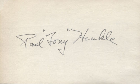 Paul Tony Hinkle signed 3x5 card Basketball HOF Deceased