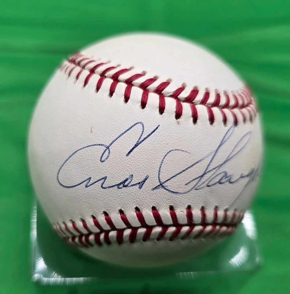 Enos Slaughter Single Signed AUTO ONL Baseball HOF St. Louis Cardinals JSA COA