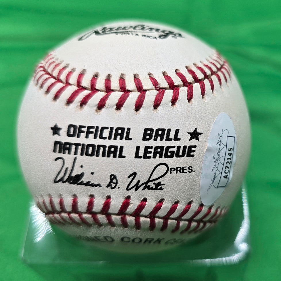 Enos Slaughter Single Signed AUTO ONL Baseball HOF St. Louis Cardinals JSA COA