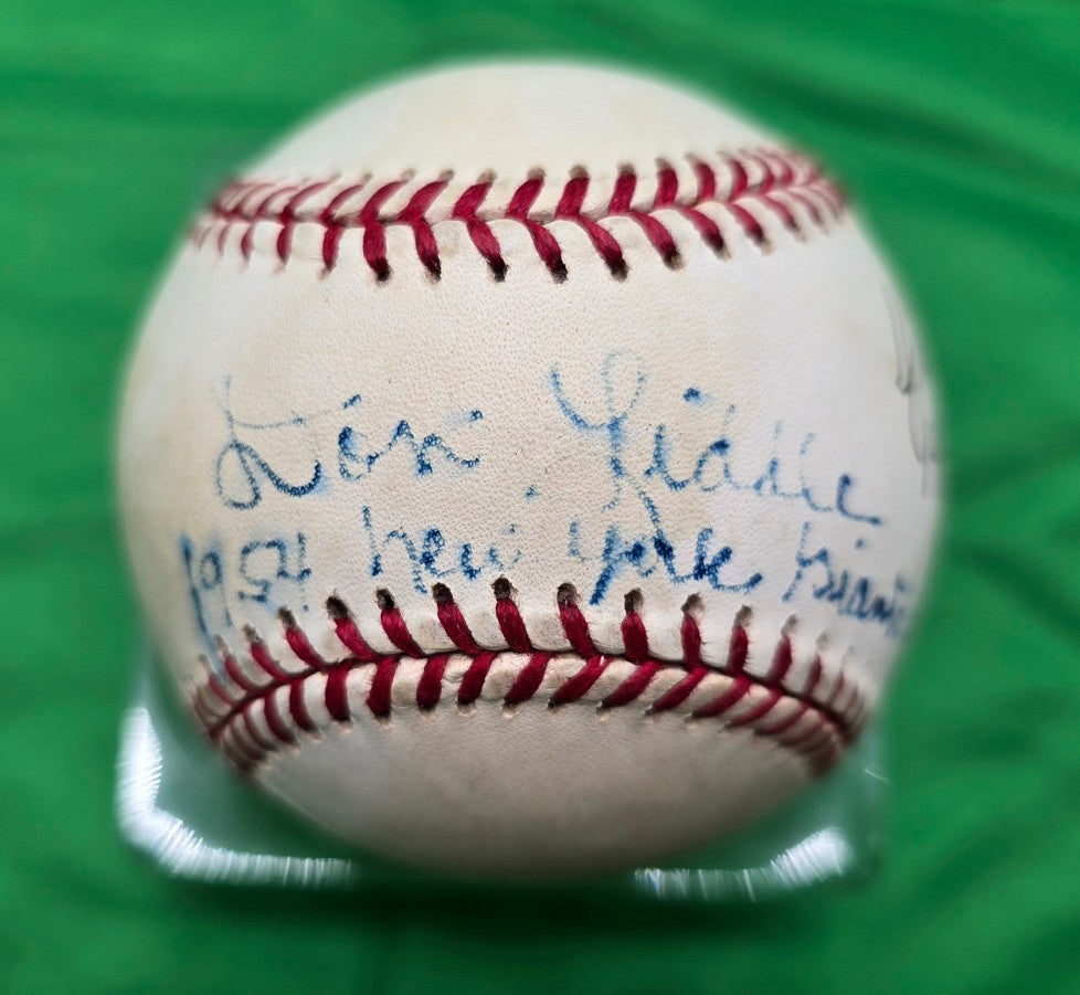 Don Liddle & Dusty Rhodes Dual Signed AUTO ONL Baseball 1954 NY Giants W.S. Legends