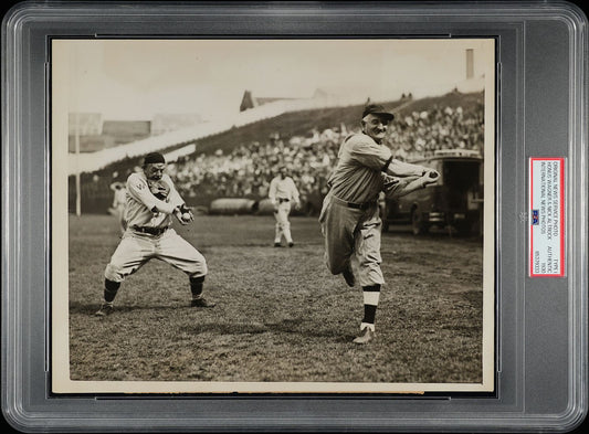 1930 Honus Wagner & Nick Altrock Clowning Around Original Type I Photo PSA/DNA