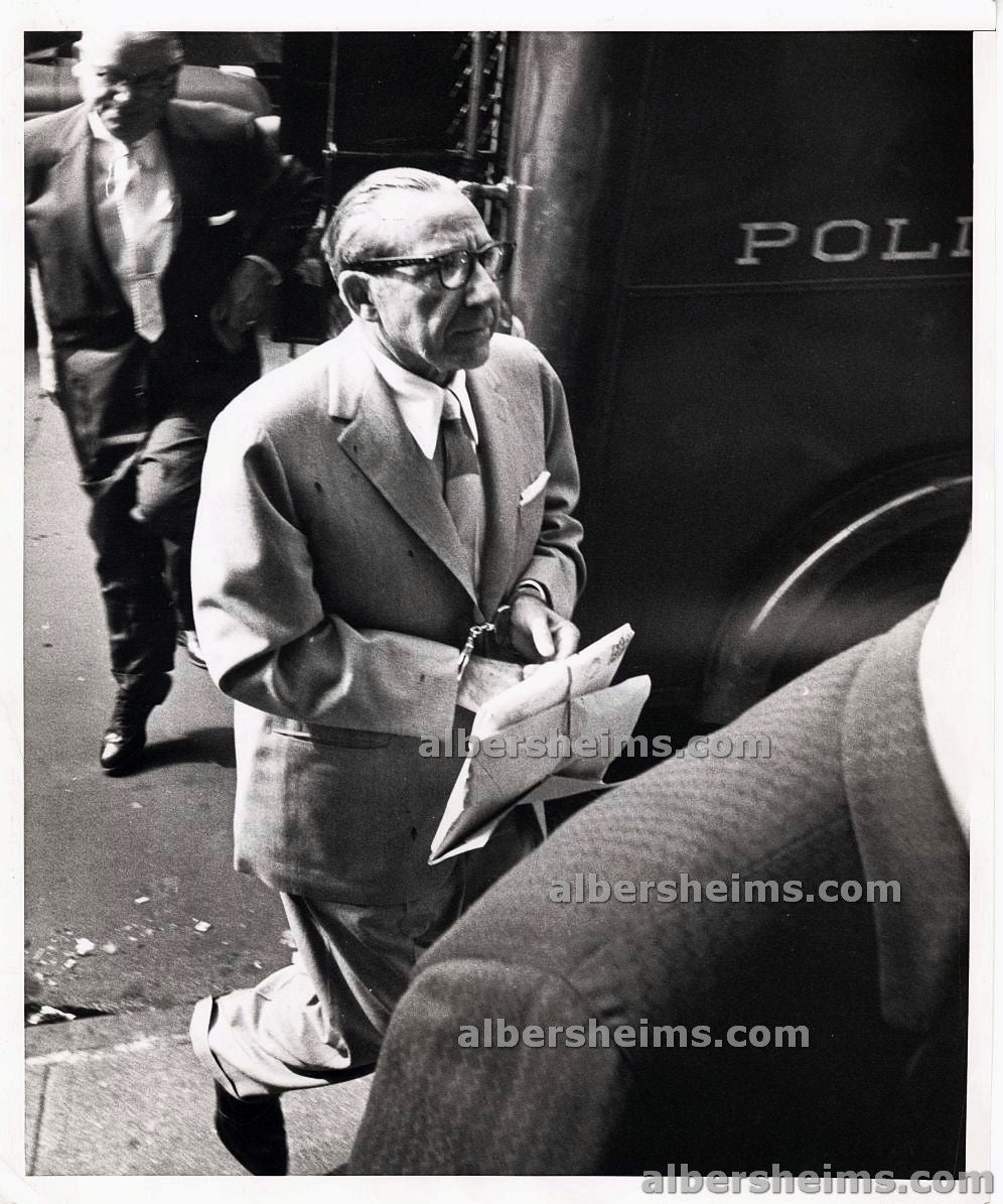 Frank Costello Mafia Mob Boss Headed to Prison - Rikers Island Original TYPE I Photo