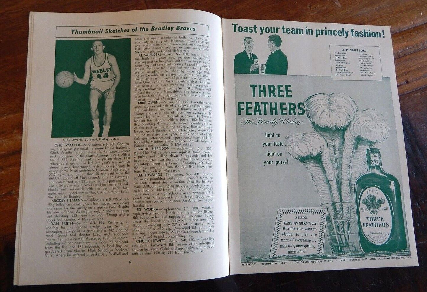 "The Spiked Orange Juice Game" March 17, 1960 Bradley vs. St. Bonaventure NIT Semi-Finals Ticket Stub & Program