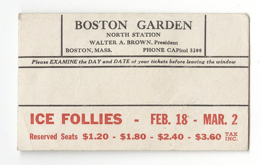 1946-47 Boston Celtics First 1st Year NBA basketball Schedule /w bonus tickets