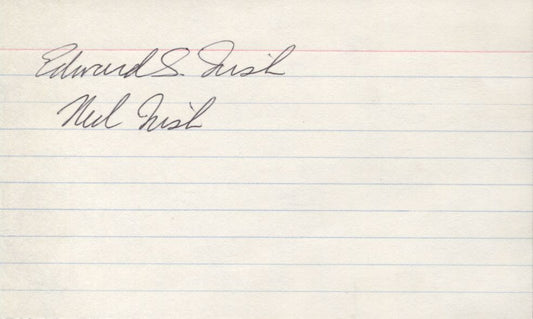 Ed Ned Irish Signed 3x5 card - Founder of NY Knicks Basketball HOF D. 1982