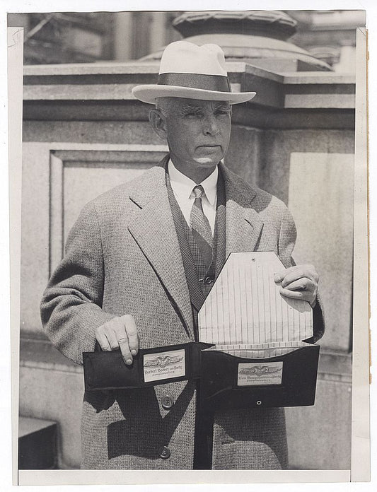 1930 Clark Griffith Senators HOF Owner - Holds Up Passes for President Herbert Hoover Original TYPE 1 photo PSA LOA