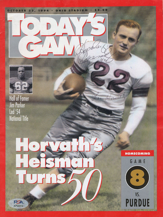Les Horvath and Hopalong Cassady Ohio State Heisman Trophy Winners Signed AUTO program PSA/DNA