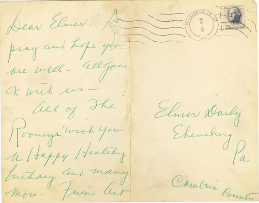 Art Rooney Signed AUTO letter from 1966 Pittsburgh Steelers Pro Football HOF