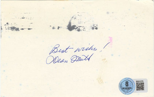 Dean Smith UNC Hall of Fame Basketball Coach Signed AUTO GPC from 1988 BAS