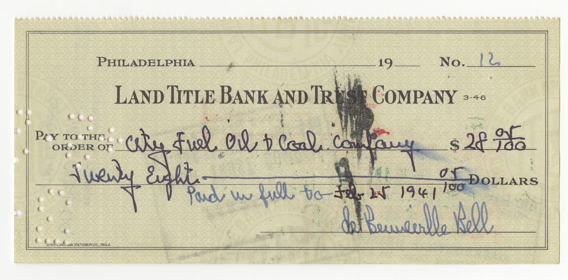 Bert Bell Signed AUTO check Pro Football Hall of Fame Eagles Steelers D.1959