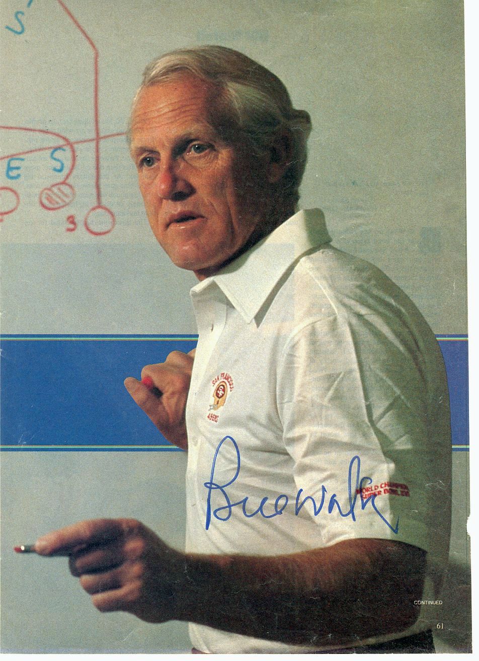 Bill Walsh Signed AUTO Color Sports Illustrated Photo San Francisco 49ers Pro Football HOF