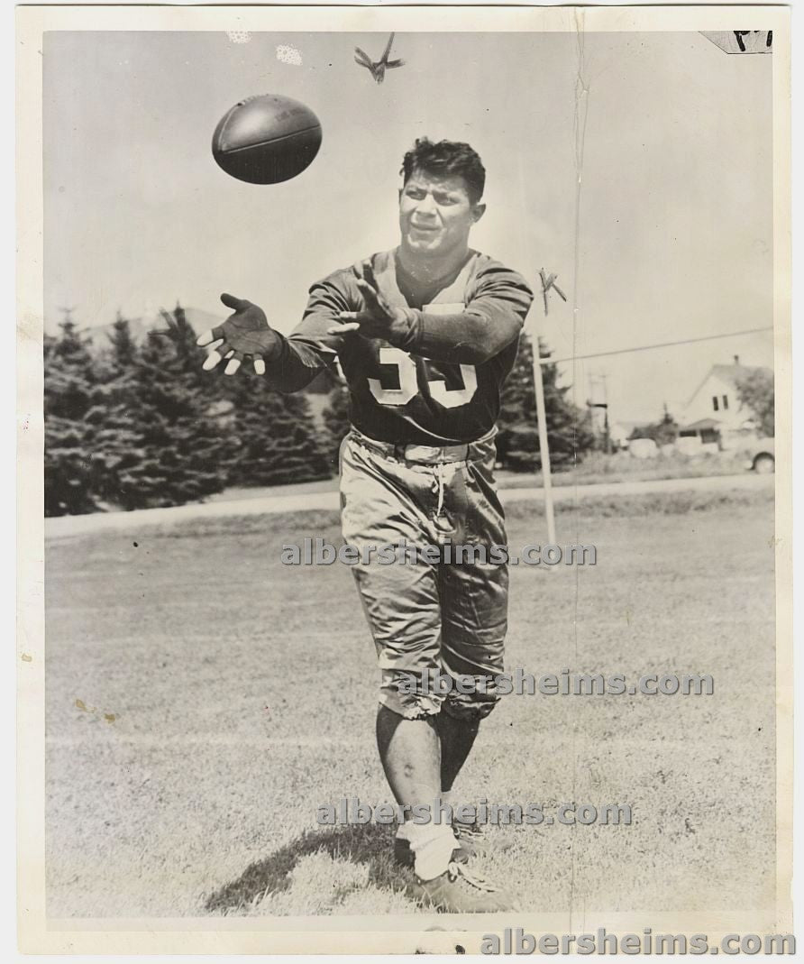 Pete Pihos Eagles Football HOF Original 1950 TYPE I Photo Used for 1951 Bowman Football Card