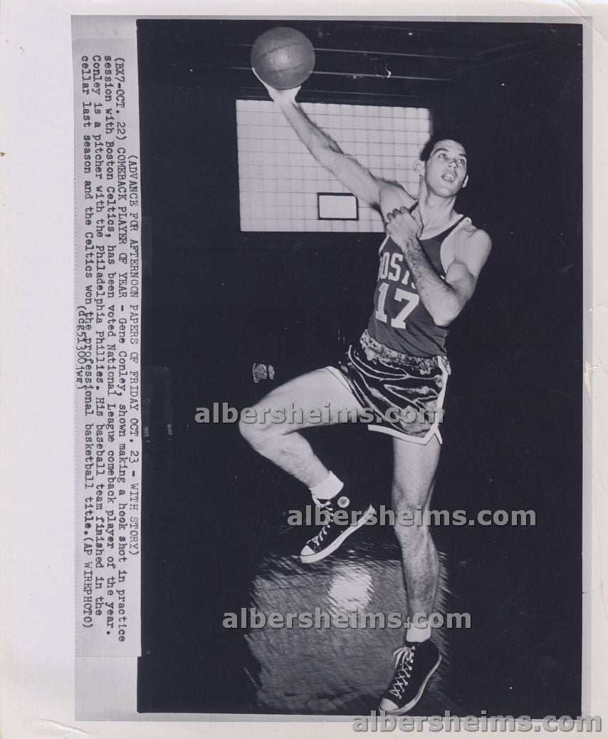 1959 Boston Celtics & Phillies 2 Sport Athlete - Gene Conley Named Comeback Player of the year Original Press Photo