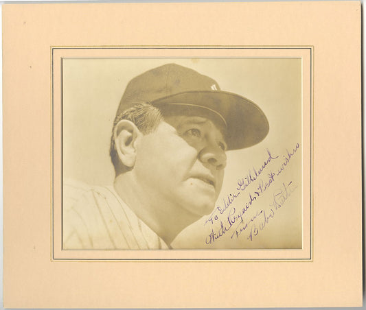 1942 Babe Ruth Original TYPE 1 Photo from Pride of the Yankees Signed AUTO & Personalized to St. Louis Browns GM - Ed Gilliland - JSA LOA