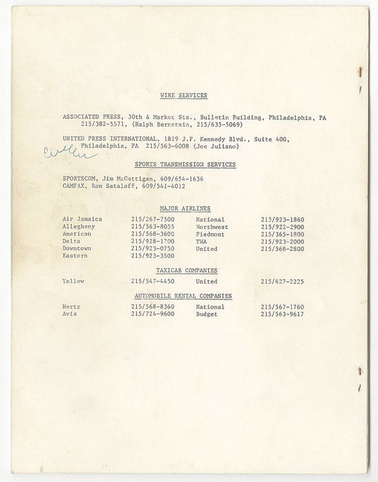 Julius Erving Dr. J Signed AUTO 1981 Philadelphia 76ers NBA Playoff Media Press Guide