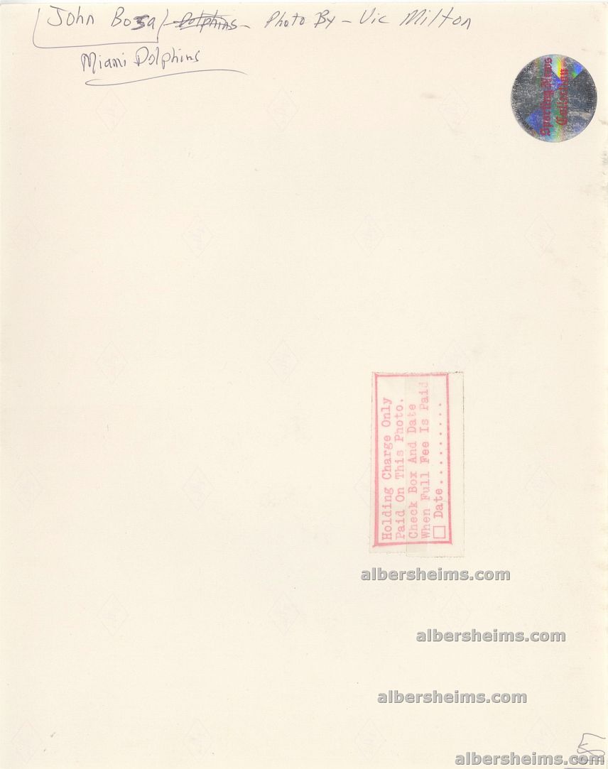 1987 Eric Dickerson Gaining Ground on Miami Dolphins John Bosa Original TYPE I Photo by Vic Milton