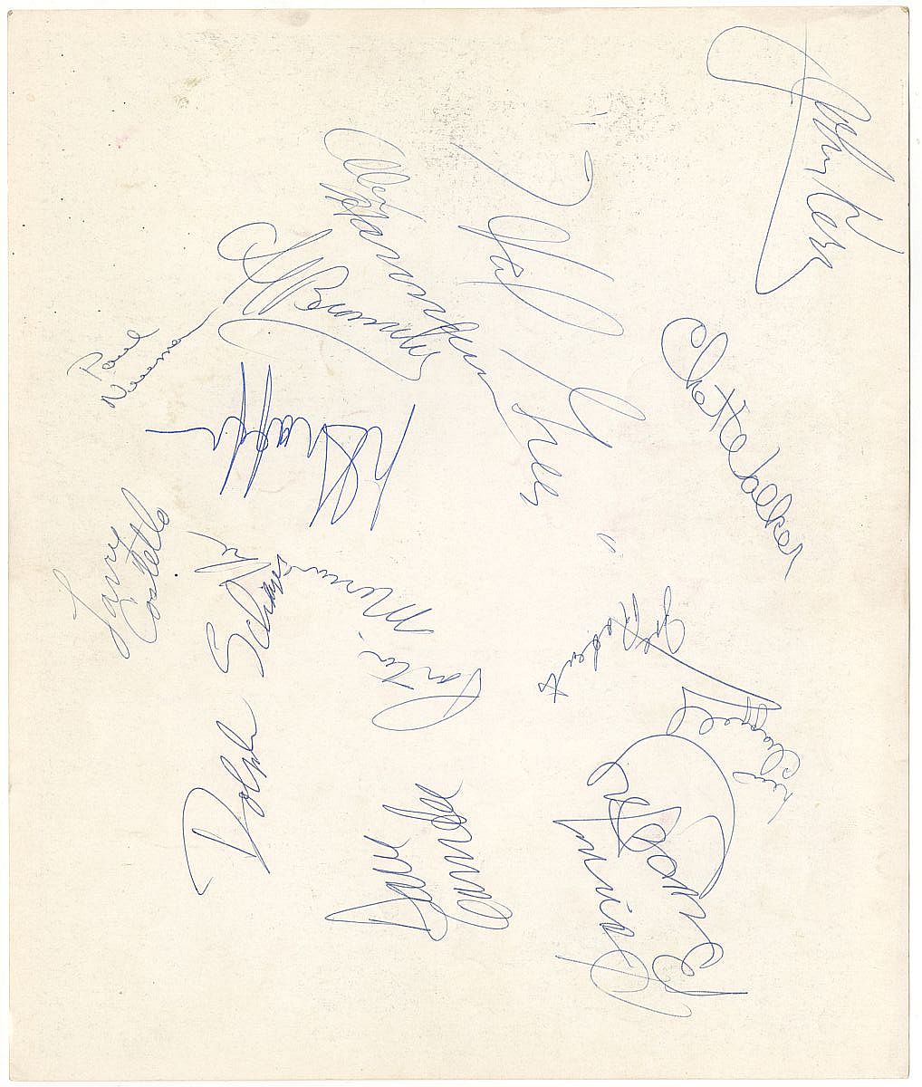 1962-63 Syracuse Nationals Team Signed Photo /w 14 Autographs - Last Year in Syracuse w/ Danny Biasone JSA LOA