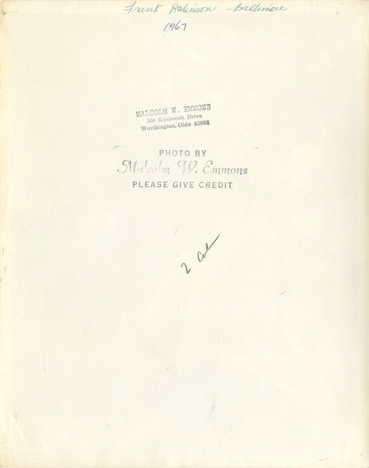 1967 Frank Robinson Original TYPE I photo Baltimore Orioles Malcolm Emmons